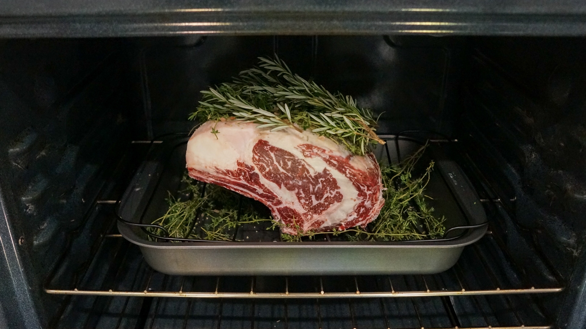 Inside oven ready to roast
