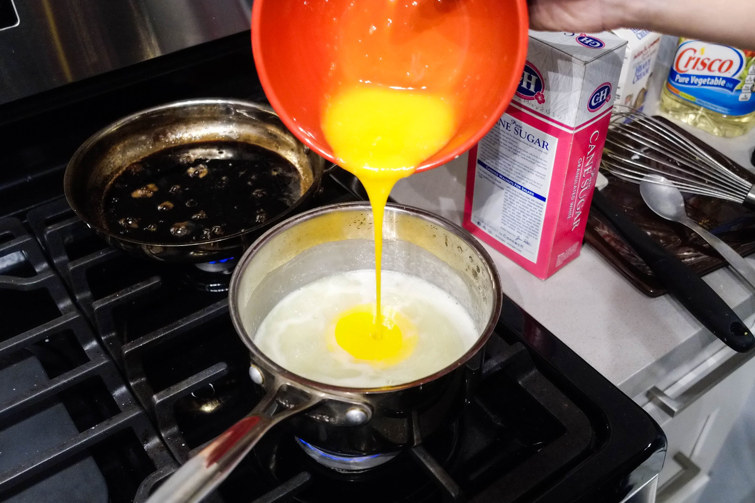 Egg pouring