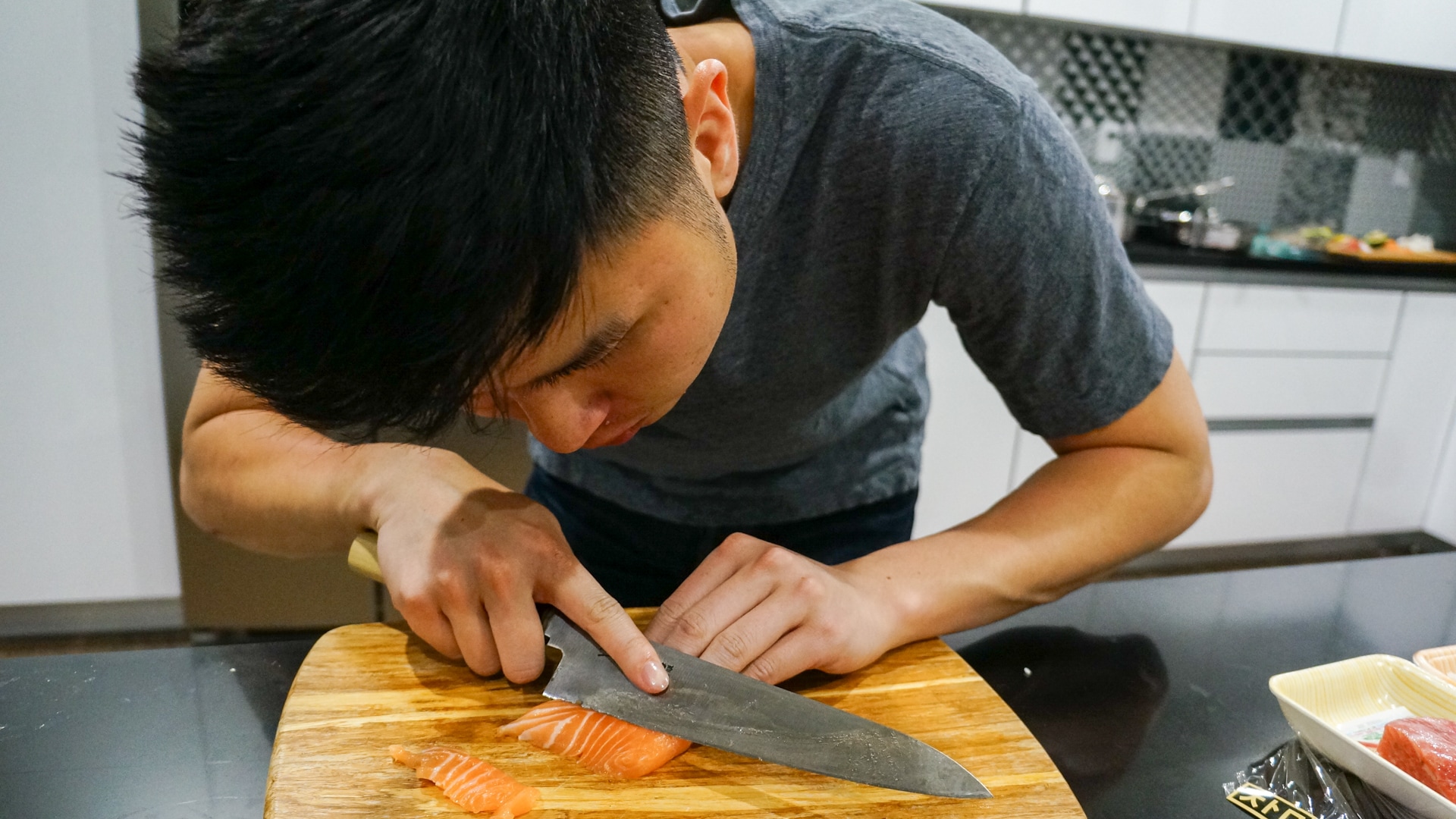 Cutting Salmon